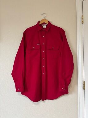 VINTAGE Y2K Carhartt Mens Double Pocket Chamois Flannel Button Shirt
